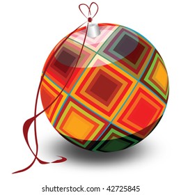 Retro Christmas tree globe, isolated on white background
