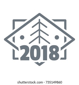 Retro christmas tree logo. Simple illustration of retro christmas tree vector logo for web