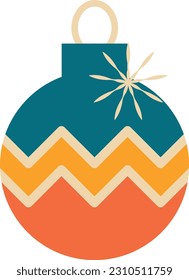 Retro Christmas tree toy vector 