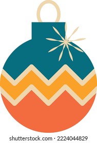 Retro Christmas tree toys. vector illustration 