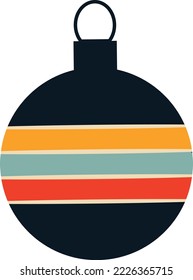 Juguetes de árbol de Navidad retro. ilustración vectorial 