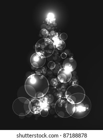 retro christmas tree. vector illustration