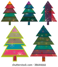 retro christmas trees