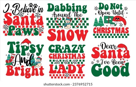 Retro Christmas T-Shirt Design Bundle
