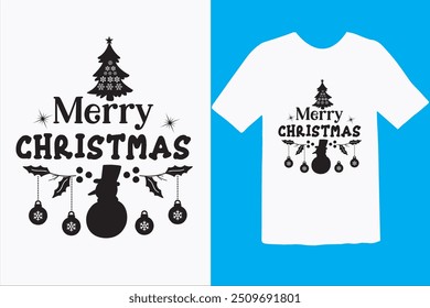 Retro Christmas T-shirt Design, Retro Christmas Quotes Design, Retro Christmas T-shirt Design Template. 