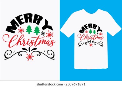 Retro Christmas T-shirt Design, Retro Christmas Quotes Design, Retro Christmas T-shirt Design Template. 