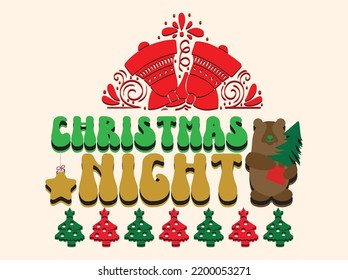 Retro-Weihnachten-T-Shirt-Design-Vektordatei
