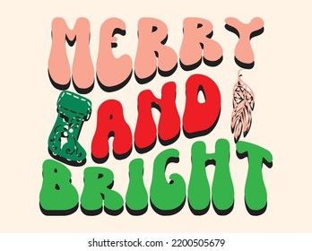 Retro christmas t-shirt design vector file