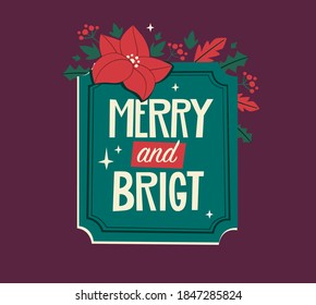 Retro Christmas vector illustration/card. Mid-century style