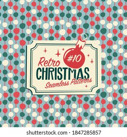 Retro Christmas vector seamless pattern. Mid-century style