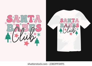Retro Christmas wreath T shirt Design. winter cozy themed colorful text vector illustration.  Christmas T-shirt quote. T shirt print, postcard wish, poster, banner.