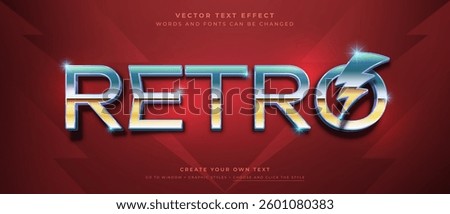 Retro Chrome Text Effect with Lightning Symbol