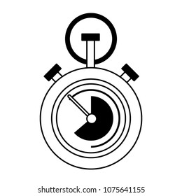 Retro chronometer symbol on black and white