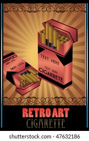 retro cigarettes vector