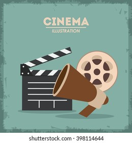 Retro cine objects design, Vector illustration