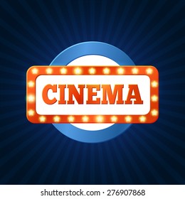 Retro Cinema Billboard Lights Lamps Colorful Stock Vector (Royalty Free ...