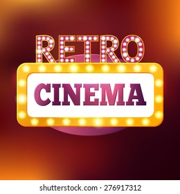 Retro Cinema Billboard Lights Lamps Colorful Stock Vector (Royalty Free ...