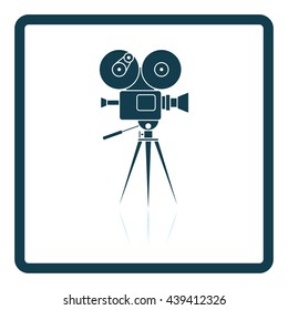 Retro cinema camera icon. Shadow reflection design. Vector illustration.