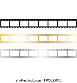 Retro cinema film strip, isolated vector illustration.