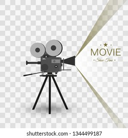 Retro cinema icon with text place, vector illustration