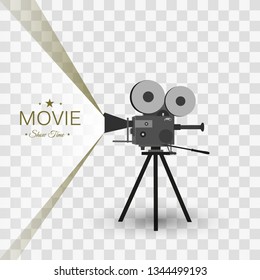 Retro cinema icon with text place, vector illustration