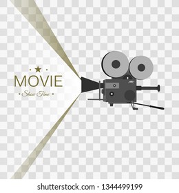 Retro cinema icon with text place, vector illustration