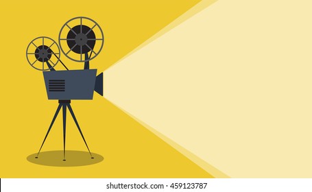 Retro cinema icon with text place, vector illustration
