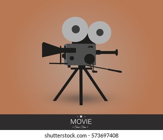 Retro cinema icon with text place, vector illustration
