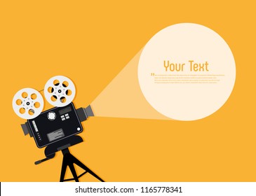 Retro cinema icon with text vector illustration