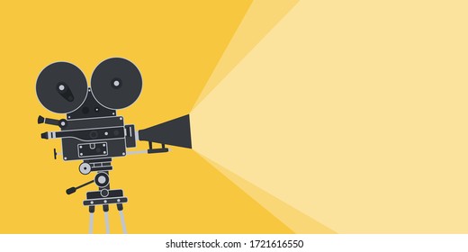 Retro cinema icon, vector illustration