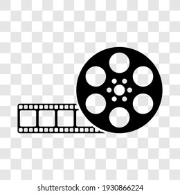 Retro Cinema Movie Reel. Film Camera Negative. Vector illustration isolated on transparent background.