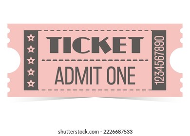Retro cinema or movie, theatre, circus ticket