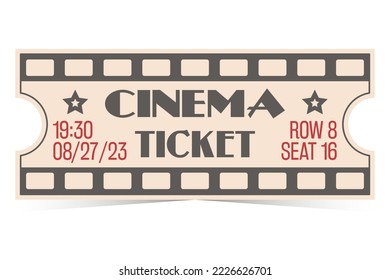 Retro cinema or movie ticket