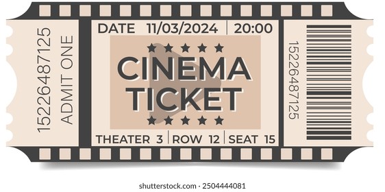 Retro cinema ticket. EPS 10