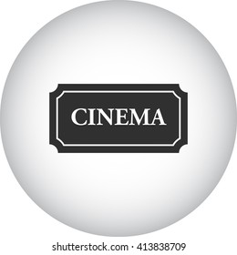 Retro cinema ticket sign simple icon on  background