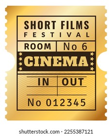 Retro cinema ticket template. Movie pass design
