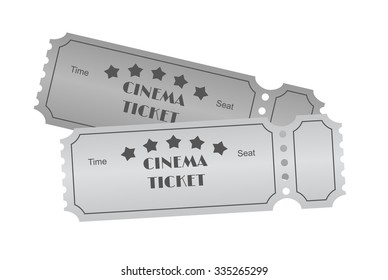 Retro cinema tickets isolated on white background, vector illustration