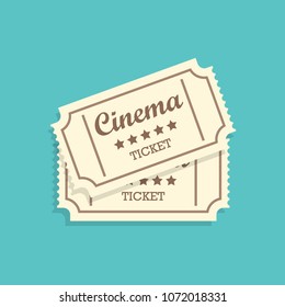 Retro cinema tickets. Vector illustration. Flat style design