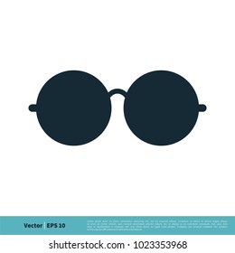 Retro Circle Eyeglasses Icon Vector Logo Template Illustration Design. Vector EPS 10.