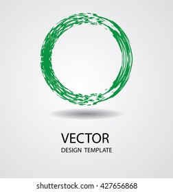 Retro Circle Frame Stroke. Old Vintage Floral Circle. Vector Illustration.