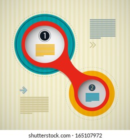 Retro Circle Infographics Background, Web Design Layout