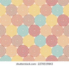 Retro Circle Lines Nahtloses Design