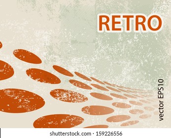 Retro circle pattern - abstract grunge dots background design