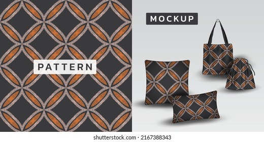 retro circle pattern and mockup vector illustration