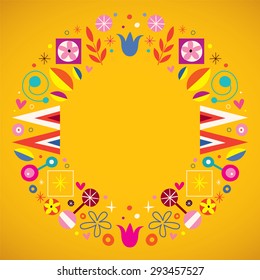 retro circle round frame border