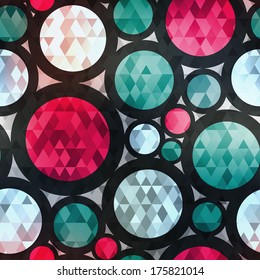 retro circle seamless texture with diamond effect
