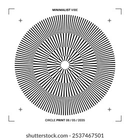 Retro Circle Vintage Ray print. Minimalist Geometric pattern. Neo brutalism, Glitch effects, checkered Op-art illusion. Brutal Vaporwave aesthetic, Abstract Square modern design for social media