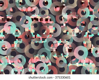 Retro circles abstract geometrick background. Pastel pop art texture. Vector illustration can be used for web design, wallpapers, fabric, cases and printed products.