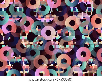 Retro circles abstract geometrick background. Pastel pop art texture. Vector illustration can be used for web design, wallpapers, fabric, cases and printed products.