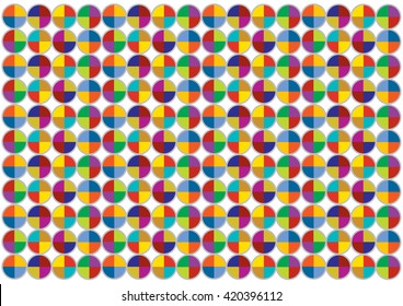 Retro Circles Background.Bright Vector Background with Colorful Mosaic Circles.